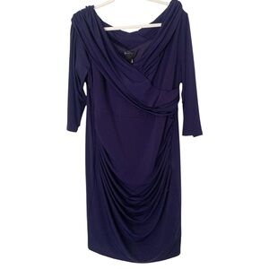 NWT Lane Bryant Size 18 Purple Drapey Control Tech Built in Slip Slimming Dress